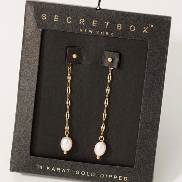 14K GOLD PEARL DROP EARRINGS - Picture 1 of 1